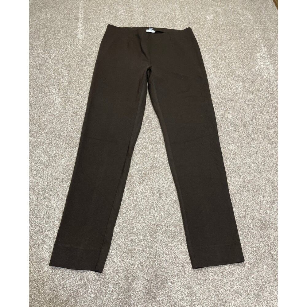 Elevated Basic Neutral J. Jill Slim Leg Trousers Size Medium Tall Espresso Ponte - Picture 13 of 14